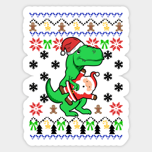 Ugly Christmas sweater dinosaur Sticker